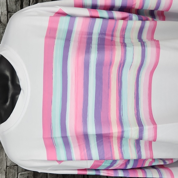 Pixie Lady Watercolor Striped Pullover Sweatshirt - Picture 4 of 8